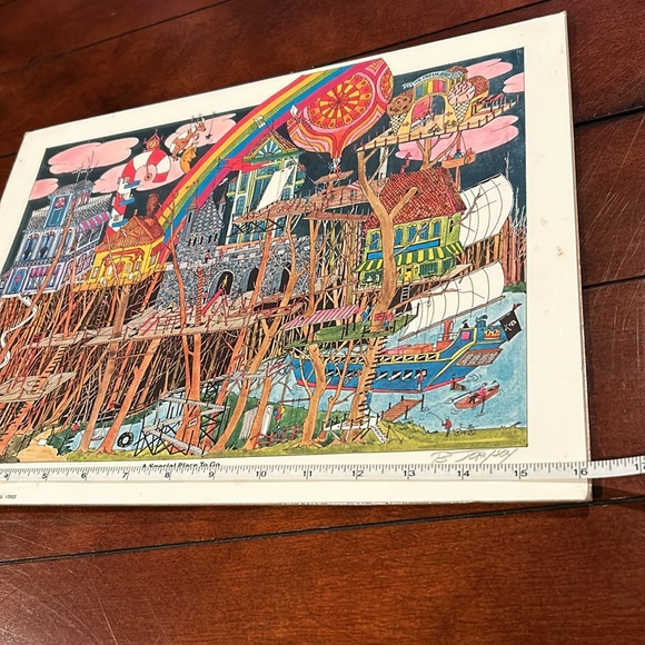 Bruce Johnson "A Special Place To Go" Print with Tree House, Pirate Ship, Castle - Picture 12 of 13